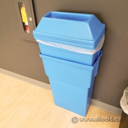 Large Light Blue Recycling Can